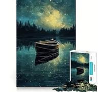 Rompecabezas para Adultos de 1000 Piezas Barco en la Noche,Encaje, Arte,Juego de concentración,Juego para el Tiempo de Descanso,Regalo de cumpleaños 50x75cm