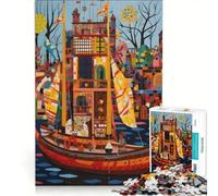 Rompecabezas para Adultos de 1000 Piezas: Barcos en el océano, Juegos Familiares, Interesante para Reducir el estrés, colección de Artistas, Bellas Artes 50x75cm