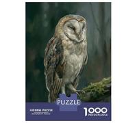 Rompecabezas para Adultos De 1000 Piezas Barn Owl Perched on Mossy Branch Rompecabezas para Adultos Juegos Relajantes Pero Divertidos Y Humorísticos Interacción Entre Padres E Hijos 38x26cm/1000pcs