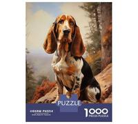 Rompecabezas para Adultos De 1000 Piezas Basset Hound Rompecabezas para Adultos Juegos Relajantes Carrera De Velocidad De Manos Interacción Entre Padres E Hijos 52x38cm/1000pcs