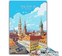 Rompecabezas para Adultos de 1000 Piezas: Baviera, Múnich, Viaje, antiestrés, desafío difícil, Potencia el Amor en Pareja (tamaño 38x26cm)
