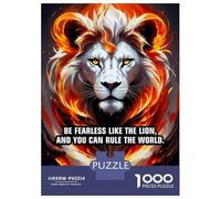 Rompecabezas para Adultos De 1000 Piezas Be Fearless Like The Lion Rompecabezas para Adultos Juegos Familiares Mejoran La Memoria Reducción del Estrés Regalos 70x50cm/1000pcs