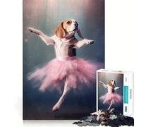 Rompecabezas para Adultos de 1000 Piezas Beagle Bailarina,Arte de Corte preciso,Juguete Inteligente para el Cerebro,Juego para Relajarse,decoración navideña,Regalo (38x52cm)
