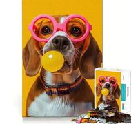 Rompecabezas para Adultos de 1000 Piezas,Beagle,Chicle,Borde, Juego Inteligente,Regalo,Juego de Ocio navideño,Arte (38x52cm)