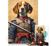 Rompecabezas para Adultos de 1000 Piezas Beagle el samurái,diseño de Corte Fino,Entrenamiento Mental,diversión Relajante,Juego artístico de cumpleaños (38x52cm)