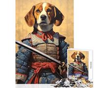 Rompecabezas para Adultos de 1000 Piezas Beagle The Samurai Juguetes antiestrés Gran Regalo Juegos relajantes adecuados para decoración de Escritorio tamaño 50x75cm