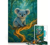 Rompecabezas para Adultos de 1000 Piezas Bebé Koala en la Jungla Diseño de Corte preciso Diversión,lógica y Habilidad Relájate Regalo Ideal para cumpleaños y para Fortalecer la Mente (50x75cm)