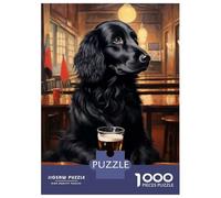 Rompecabezas para Adultos De 1000 Piezas Beer Flat Coated Retriever Rompecabezas para Adultos Juego De Ingenio Análisis Y Lógica Cumpleaños Y Navidad 70x50cm/1000pcs
