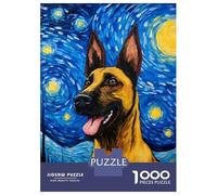 Rompecabezas para Adultos De 1000 Piezas Belgian Malinois Night Rompecabezas para Adolescentes Juguetes Antiestrés Mejora La Memoria Gran Regalo para Jugar 52x38cm/1000pcs