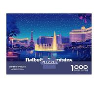 Rompecabezas para Adultos De 1000 Piezas Bellagio Fountains Las Vegas Night Rompecabezas para Adultos Juegos De Relajación Regalo De Cumpleaños Regalos para Reducir El Estrés 38x26cm/1000pcs