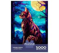Rompecabezas para Adultos De 1000 Piezas Bengal Cat and Moonlight Rompecabezas para Adultos Juegos Familiares Arte De Pared Oferta como Regalos para Toda La Familia 52x38cm/1000pcs
