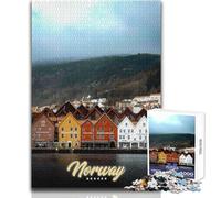 Rompecabezas para Adultos de 1000 Piezas,Bergen,Noruega,Juego Educativo Familiar,Actividades Familiares,Regalo de cumpleaños,tamaño 38x52cm