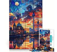 Rompecabezas para Adultos de 1000 Piezas,Berlín Crepúsculo,diseño de Corte Fino,Entrenamiento Mental,diversión para Relajarse,Juego artístico de cumpleaños (38x52cm)