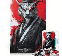 Rompecabezas para Adultos de 1000 Piezas: Bestia samurái Japonesa, decoración de Pared, decoración, póster y Hoja de curiosidades a Juego 38x26cm
