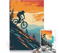 Rompecabezas para Adultos de 1000 Piezas Bicicleta de montaña Retro Juego Educativo Familiar Trato como Regalo para Toda la Familia 75x50cm