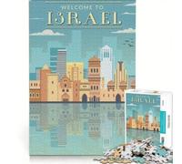 Rompecabezas para Adultos de 1000 Piezas Bienvenido a Israel Juego práctico para Pasar el Tiempo en casa Fortalecer el Amor Entre Parejas 50x75cm