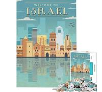 Rompecabezas para Adultos de 1000 Piezas Bienvenido a Israel Rompecabezas para Adultos Juego práctico Corte de precisión Regalo de cumpleaños y único (tamaño 38x52cm)