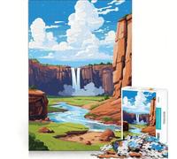 Rompecabezas para Adultos de 1000 Piezas Big Bend Ouzoud, Juguetes para armar, Entrena tu Cerebro y Tus Manos, con póster y Hoja de Preguntas a Juego 38x52cm