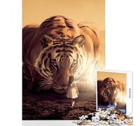Rompecabezas para Adultos de 1000 Piezas: Big Tiger está Mirando Juguetes de decoración para el hogar Regalos de cumpleaños Juego de ingenio Entrena tu Cerebro y Tus Manos tamaño 50x75cm