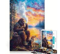 Rompecabezas para Adultos de 1000 Piezas,Bigfoot,Puesta de Sol,Bordes, Juego Inteligente,Regalo,Juego de Ocio navideño,Arte (38x26cm)