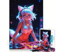 Rompecabezas para Adultos de 1000 Piezas Bikini DJ Fox Anime Girl Tight Cut,Divertido Juego Mental,Regalo para Relajarse y divertirse,Arte de Pared navideño (38x26cm)