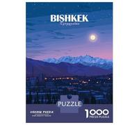 Rompecabezas para Adultos De 1000 Piezas Bishkek Kyrgyzstan Night Cityscape Rompecabezas para Adolescentes Juegos Relajantes Pero Divertidos Y Humorísticos Desafiantes De Completar 70x50cm/1000pcs
