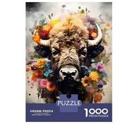 Rompecabezas para Adultos De 1000 Piezas Bison Floral Hues Rompecabezas para Adolescentes Juguetes Antiestrés Mejora La Memoria Gran Regalo para Jugar 70x50cm/1000pcs