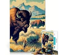 Rompecabezas para Adultos de 1000 Piezas Bisontes en el Parque Nacional de Yellowstone Juego Divertido y Funcional para Pensar y Pasar un Buen rato Regalo Ideal para cumpleaños y para Aficionados