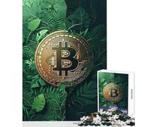 Rompecabezas para Adultos de 1000 Piezas Bitcoin Criptomonedas Jungla Juegos relajantes Vacaciones en casa Pasar el Tiempo Juguete Educativo cumpleaños y Navidad (38x52cm)