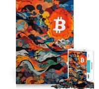 Rompecabezas para Adultos de 1000 Piezas Bitcoin Dreamscape,Juego de lógica de Ajuste preciso,Juego fácil,decoración navideña para Pared (38x26cm)