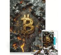 Rompecabezas para Adultos de 1000 Piezas: Bitcoin en una Roca, Juguete Educativo, Corte de precisión, para Fortalecer el Amor en Pareja 50x75cm