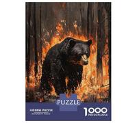 Rompecabezas para Adultos De 1000 Piezas Black Bear in Fire Rompecabezas para Adultos Juegos Relajantes Pero Divertidos Y Humorísticos para Cumpleaños, Navidad 38x26cm/1000pcs