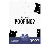 Rompecabezas para Adultos De 1000 Piezas Black Cat Are You Pooping Rompecabezas para Adultos Juegos Familiares Pero Divertidos Y Humorísticos Cumpleaños 38x26cm/1000pcs