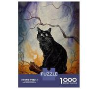 Rompecabezas para Adultos De 1000 Piezas Black Cat The Haunt Paint Rompecabezas para Adolescentes Juego Familiar Carrera De Velocidad Manual Cumpleaños 52x38cm/1000pcs