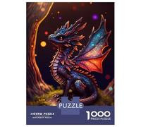 Rompecabezas para Adultos De 1000 Piezas Black Fire Dragon Cub Rompecabezas para Adultos Juegos Familiares Mejora La Memoria Desafío Educativo 70x50cm/1000pcs