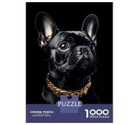 Rompecabezas para Adultos De 1000 Piezas Black & Gold French Bulldog Rompecabezas Antiestrés Juguetes Divertidos Y Humorísticos Actividades Divertidas En Casa, 70x50cm/1000pcs