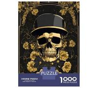 Rompecabezas para Adultos De 1000 Piezas Black Gold Skull Army Art Rompecabezas para Adultos Juego De Ingenio Regalos para Mujeres 70x50cm/1000pcs