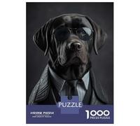 Rompecabezas para Adultos De 1000 Piezas Black Labrador Mafia Boss Rompecabezas para Adolescentes Juego Familiar Carrera De Velocidad Manual Cumpleaños 52x38cm/1000pcs