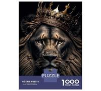 Rompecabezas para Adultos De 1000 Piezas Black Lion King on Gold Rompecabezas para Adultos Juguete Decoración De Pared Carrera De Velocidad Manual 38x26cm/1000pcs