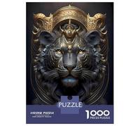 Rompecabezas para Adultos De 1000 Piezas Black Tiger King Art Deco Rompecabezas para Adultos Juegos Divertidos para La Diversión Familiar Juego Desafiante Regalos 70x50cm/1000pcs