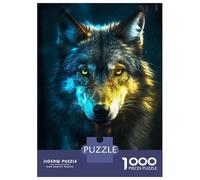 Rompecabezas para Adultos De 1000 Piezas Black Wolf in Neon Light Rompecabezas para Adultos Juguetes Antiestrés Decoración del Hogar Juego Desafiante Regalos 70x50cm/1000pcs