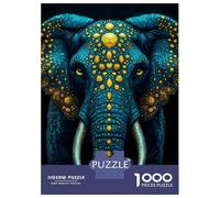 Rompecabezas para Adultos De 1000 Piezas Blue and Gold Elephant Rompecabezas para Adultos Juego De Ingenio para La Diversión Familiar Actividades Divertidas En Casa, 70x50cm/1000pcs