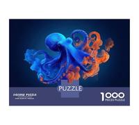 Rompecabezas para Adultos De 1000 Piezas Blue and Orange Octopus Rompecabezas para Adultos Juguete Decoración De Pared Mejora La Memoria 38x26cm/1000pcs