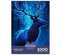 Rompecabezas para Adultos De 1000 Piezas Blue Deer Mystical Rompecabezas para Adultos Juegos Divertidos para La Diversión Familiar Juego Desafiante Regalos 38x26cm/1000pcs