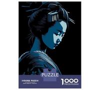 Rompecabezas para Adultos De 1000 Piezas Blue Geisha Portrait Rompecabezas para Adultos Juego De Ingenio Regalo De Cumpleaños Desafío Educativo 38x26cm/1000pcs