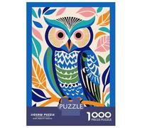 Rompecabezas para Adultos De 1000 Piezas Blue Wild Cute Owl Rompecabezas para Adultos Juego Práctico Decoración De Pared para Cumpleaños, Navidad 38x26cm/1000pcs