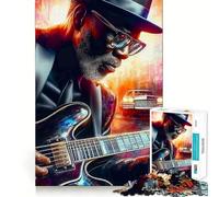 Rompecabezas para Adultos de 1000 Piezas Bluesman in The City,Arte de Corte Fino,desafío Inteligente y Divertido,Juego para Momentos de Tranquilidad,Regalo de cumpleaños para Aficionados 50x75cm