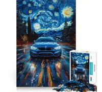 Rompecabezas para Adultos de 1000 Piezas BMW M Noche Estrellada Arte de Corte Fino,Diversión para Resolver Problemas,Juego para Momentos acogedores,Decoración navideña para la Pared 50x75cm