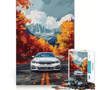 Rompecabezas para Adultos de 1000 Piezas,BMW Mi Nature,Coche Blanco,Corte Impecable Diversión,ejercitamiento Mental,Juego para el Tiempo Libre,decoración navideña 38x52cm