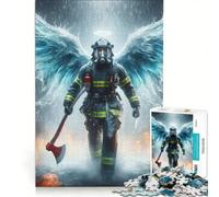 Rompecabezas para Adultos de 1000 Piezas: Bombero, Ángel, Lluvia, Fuego, Juegos Familiares, Análisis y lógica, Mejora del Amor Entre Parejas 50x75cm